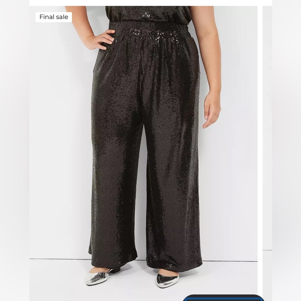 Lane Bryant Sequin Flare Pants NWT